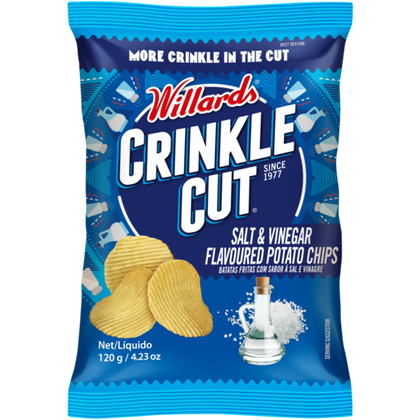 WILLARDS CRINKLE CUT SALT & VINEGAR 120G LTD ED