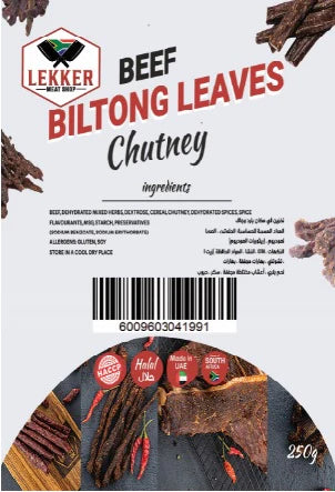 LEKKER BEEF BILTONG LEAVES CHUTNEY 40G
