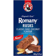 BAKERS ROMANY RUSKS CLASSIC CHOC COCONUT 450G