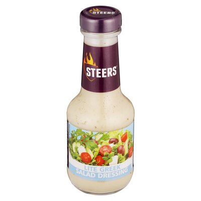 STEERS LITE GREEK SALAD DRESSING BOTTLE 375ML