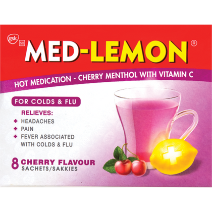 MED-LEMON CHERRY MENTHOL HOT MEDICATION 8S