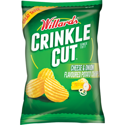 WILLARDS CRINKLE CUT CHEESE & ONION 125G