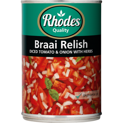 RHODES BRAAI RELISH TOMATO & ONION WTH HRBS 410G