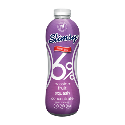 Slimsy Passion Fruit Flavoured 6 Squash Concentrate 1L