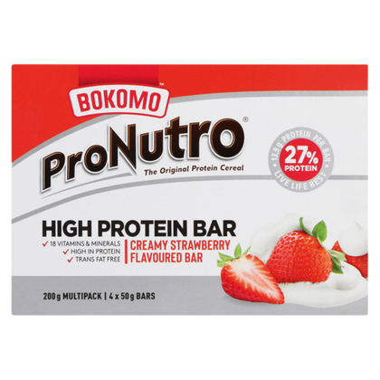 BOKOMO PRONUTRO PROTEIN  BAR50GX4 STRAWBERRY CREAM