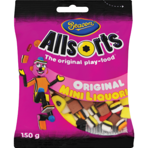 BEACON ALLSORTS MINI LIQUORICE 150G