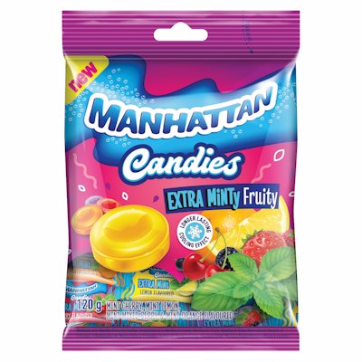 MANHATTAN CANDIES EXTRA MINTY FRUITY 120G
