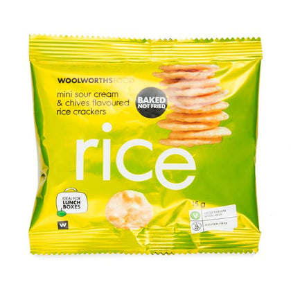 WOOLWORTHS MINI RICE SOUR CREAM & CHIVES 15G