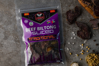 LEKKER BEEF BILTONG SLICED TRADITIONAL 80G