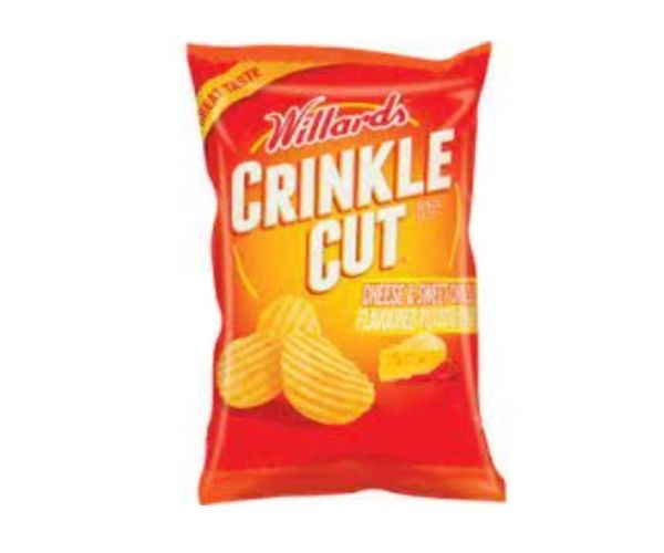 WILLARDS CRINKLE CUT CHEESE&SWEET CHILLI FLAVOURED 125G